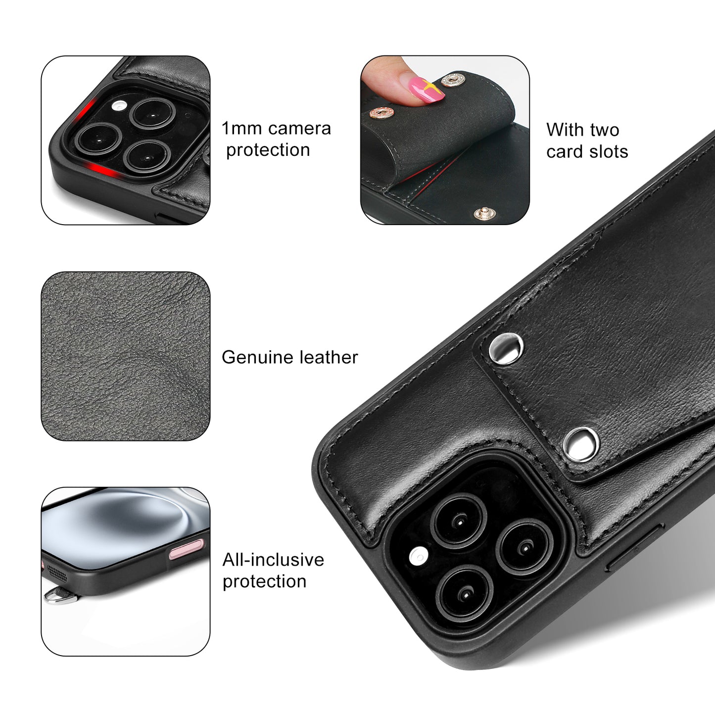 FUNDA DE CUERO PARA TELÉFONO | ESTAMPADO RETRO