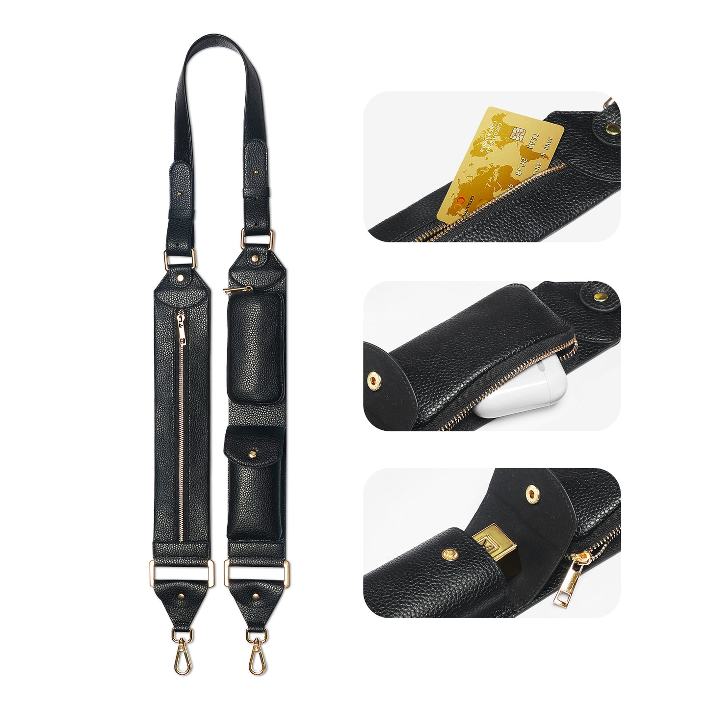 Adjustable Vegan Strap with Mini Purse