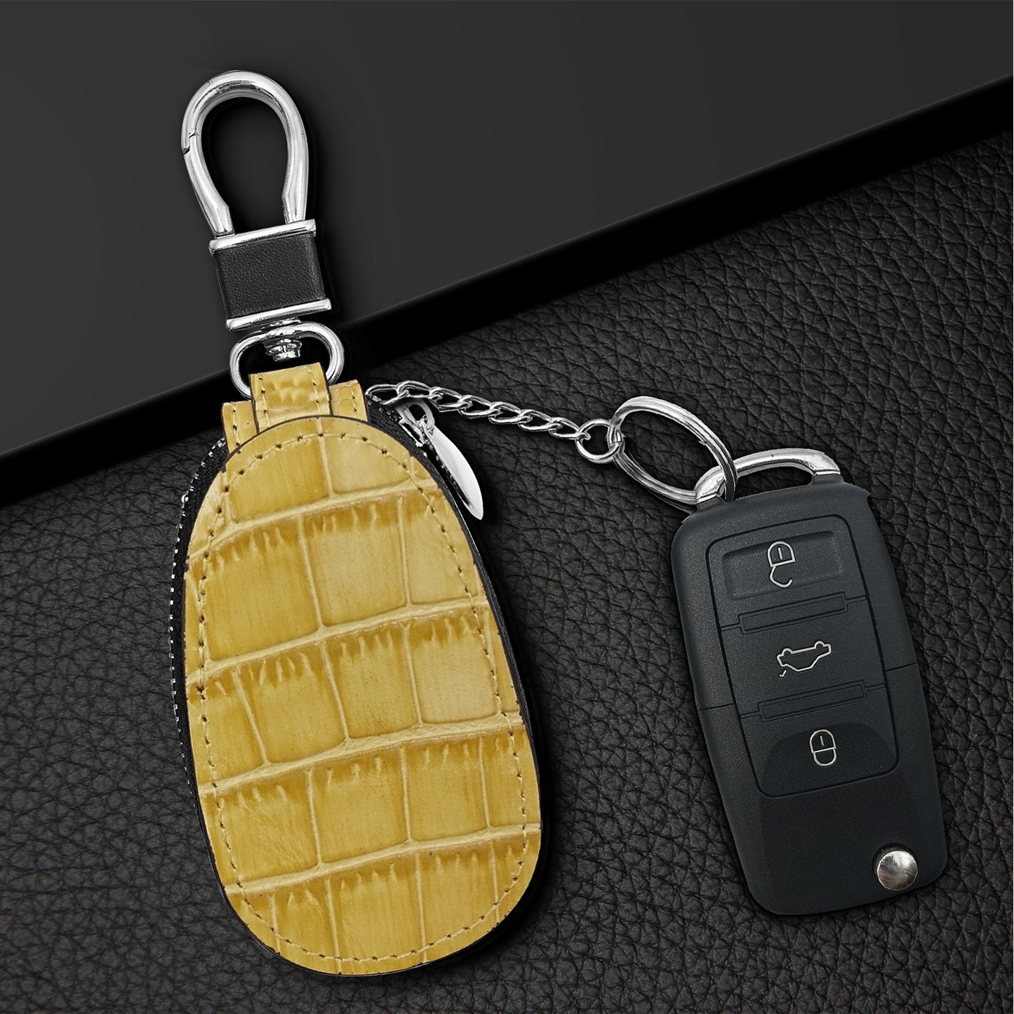 GENUINE LEATHER KEY FOD HOLDER & SLIM CARD WALLET