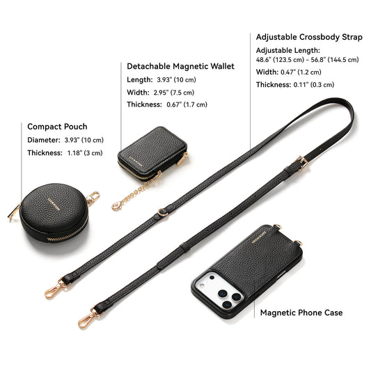 Detachable MagSafe Crossbody Wallet Phone Case