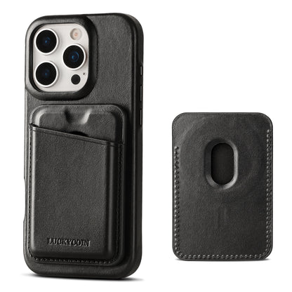 MAGNETIC LEATHER WALLET WITH CASE | BLACK
