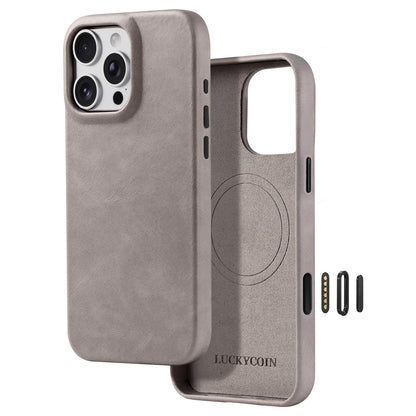 Full-Grain Leather Phone Case | Light Gray