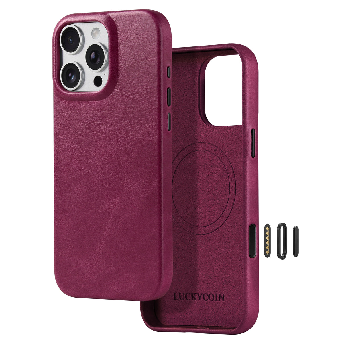 Full-Grain Leather Phone Case | Rose Purple