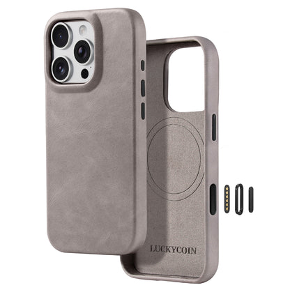 Full-Grain Leather Phone Case | Light Gray