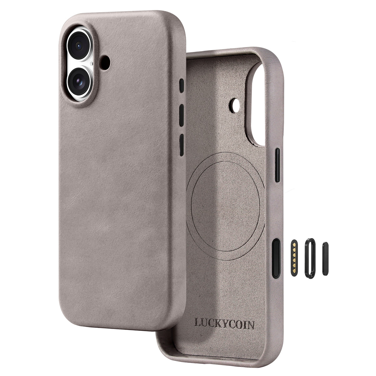 Full-Grain Leather Phone Case | Light Gray