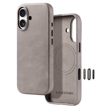 Full-Grain Leather Phone Case | Light Gray