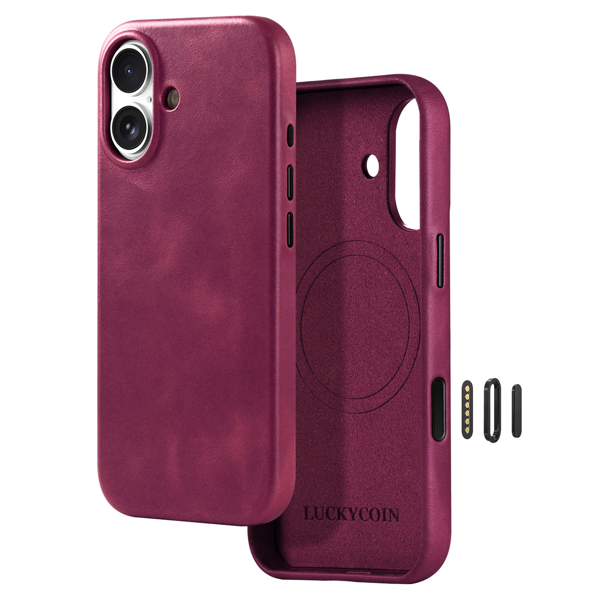 Full-Grain Leather Phone Case | Rose Purple