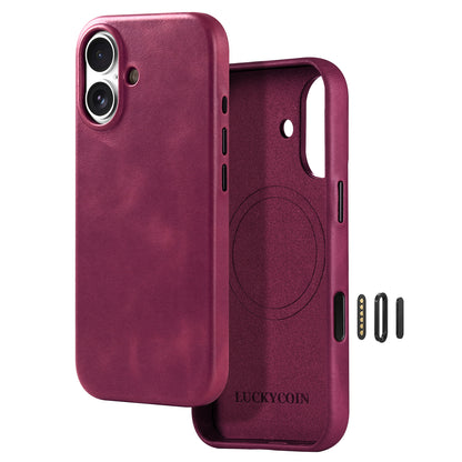 Full-Grain Leather Phone Case | Rose Purple
