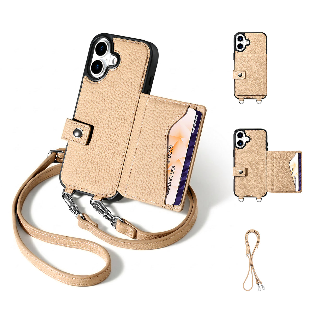 MagSafe Bifold Wallet Crossbody Case | Beige