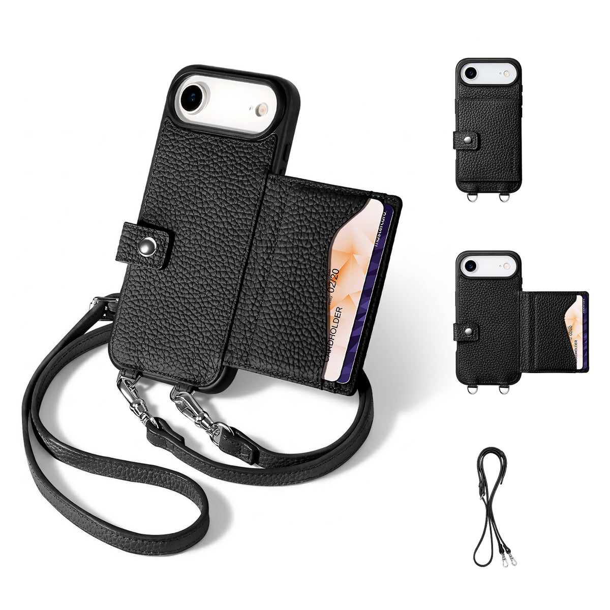 MagSafe Bifold Wallet Crossbody Case | Black