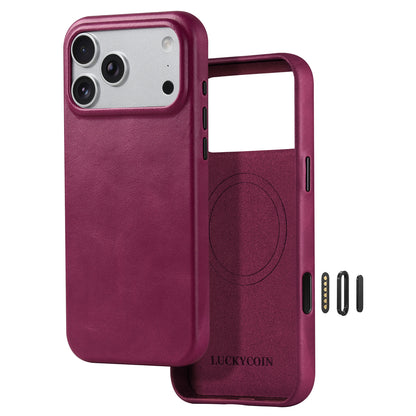 Full-Grain Leather Phone Case | Rose Purple