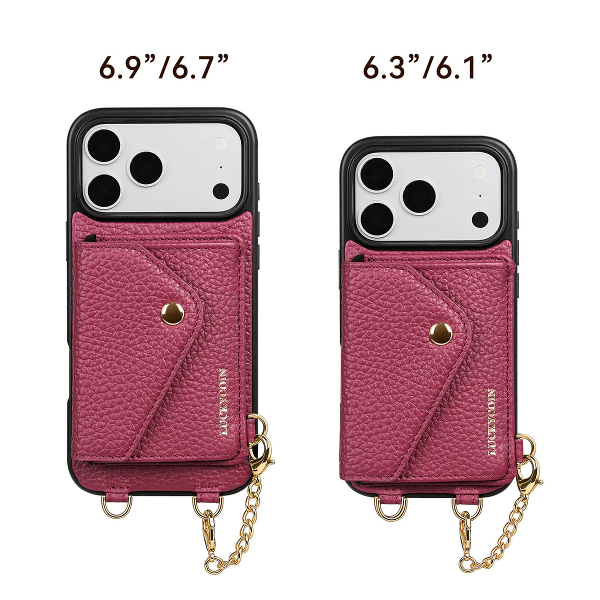 Detachable Crossbody Wallet Phone Case with Round Pouch | Rose Purple