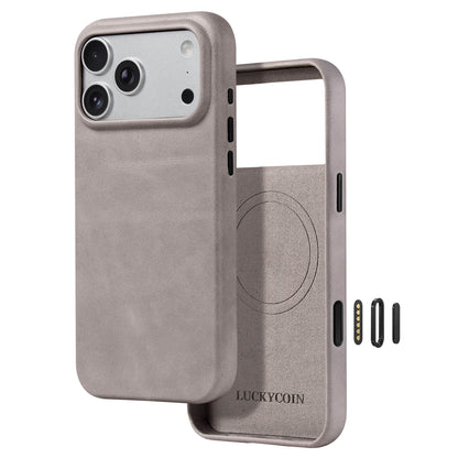 Full-Grain Leather Phone Case | Light Gray
