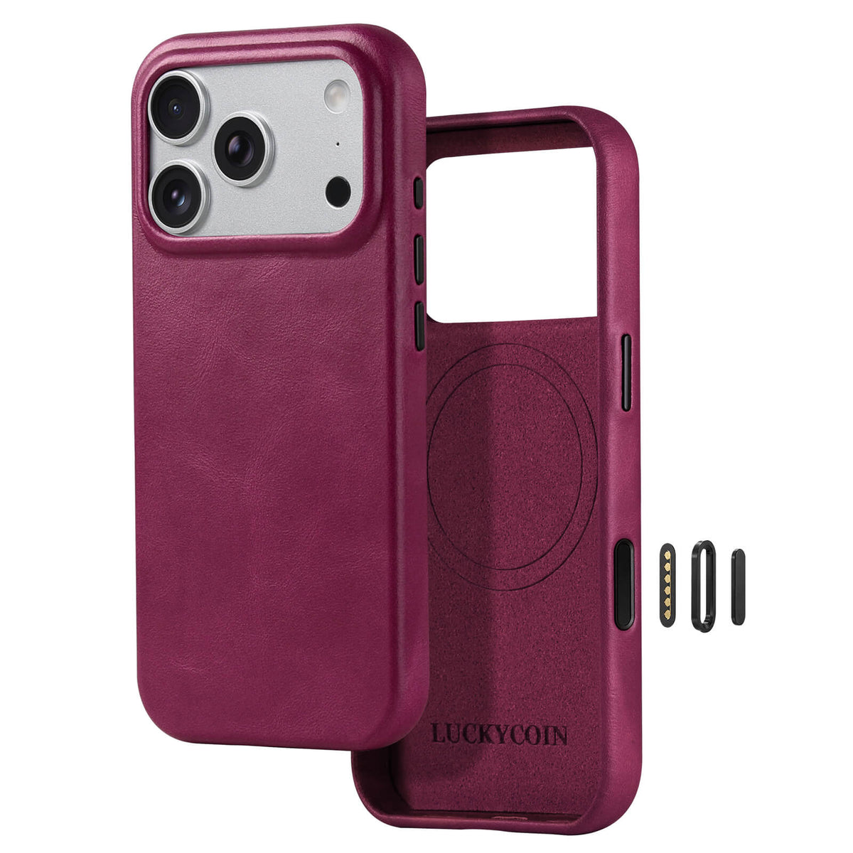 Full-Grain Leather Phone Case | Rose Purple
