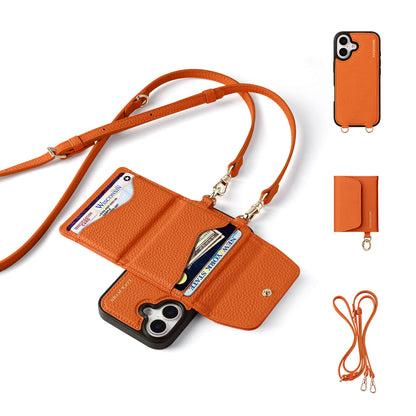 Detachable Flip Wallet Crossbody Phone Case | Orange