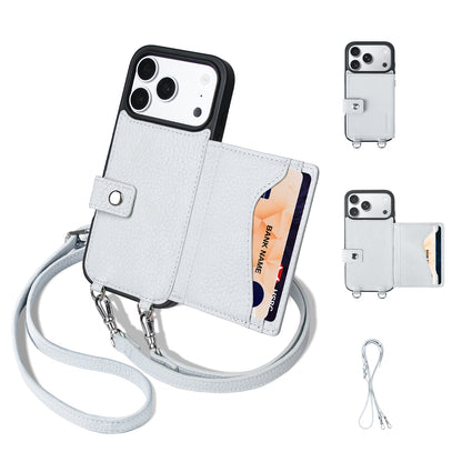 MagSafe Bifold Wallet Crossbody Case | Mist Blue