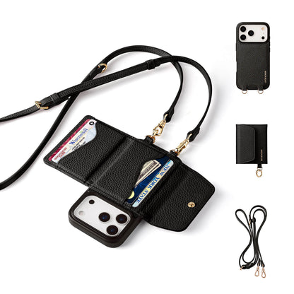 Detachable Flip Wallet Crossbody Phone Case | Black