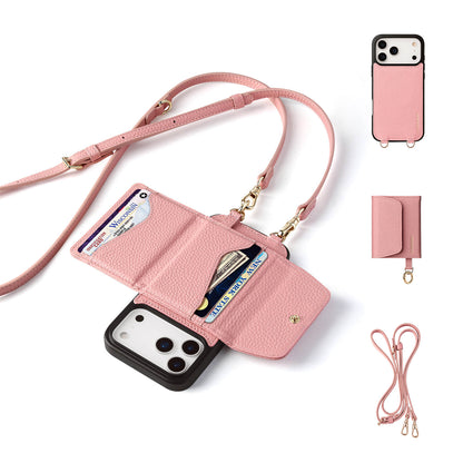 Detachable Flip Wallet Crossbody Phone Case | Pink