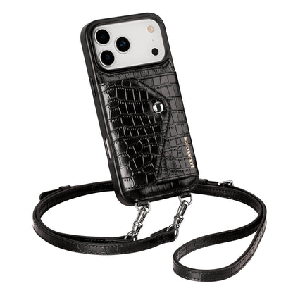 Crossbody Wallet Case | Black Croc