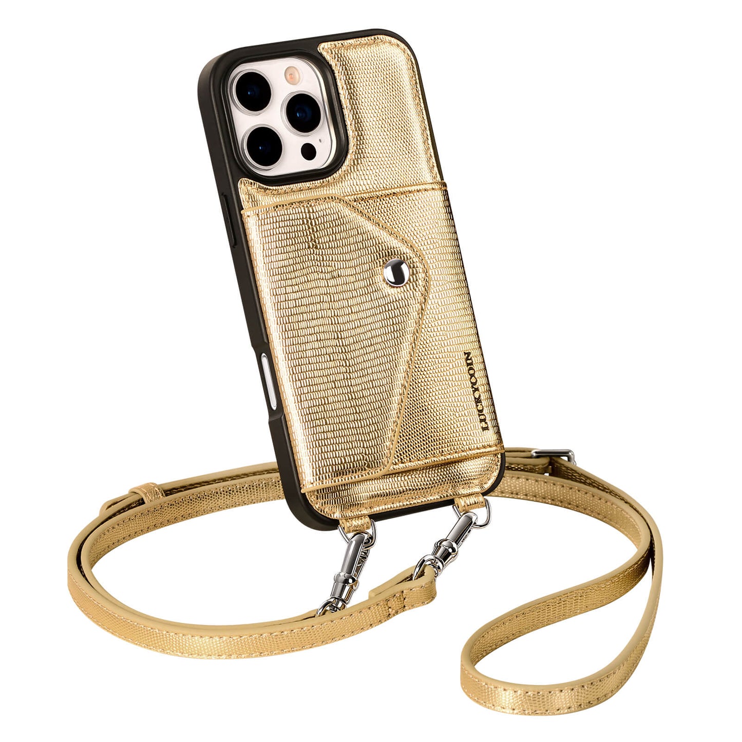 Crossbody Wallet Case |  Metallic Gold