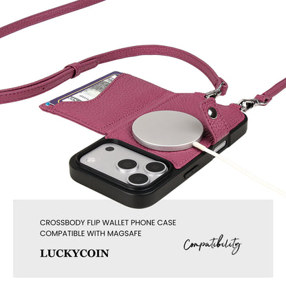 MagSafe Bifold Wallet Crossbody Case | Rose Purple