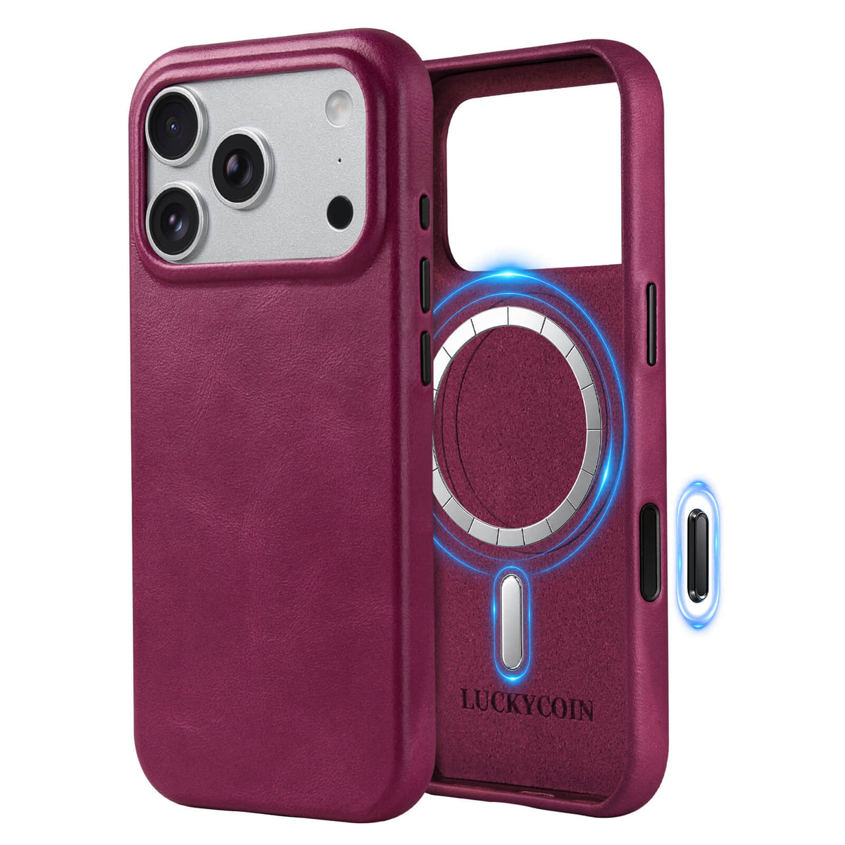 Full-Grain Leather Phone Case | Rose Purple