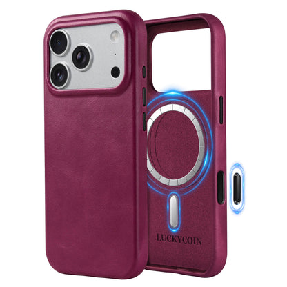 Full-Grain Leather Phone Case | Rose Purple