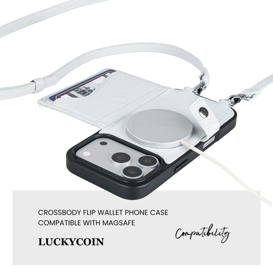 MagSafe Bifold Wallet Crossbody Case | Mist Blue
