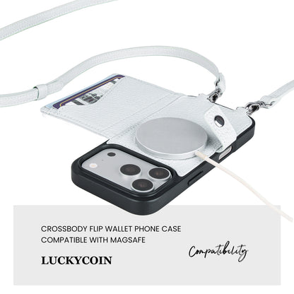 MagSafe Bifold Wallet Crossbody Case | Mist Blue