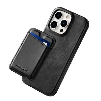 MAGNETIC LEATHER WALLET WITH CASE | BLACK