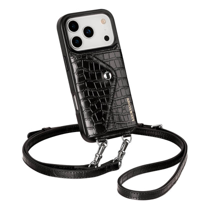 Crossbody Wallet Case | Black Croc
