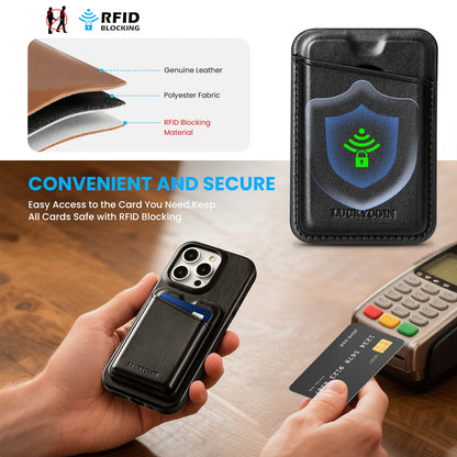 MAGNETIC LEATHER WALLET WITH CASE | BLACK