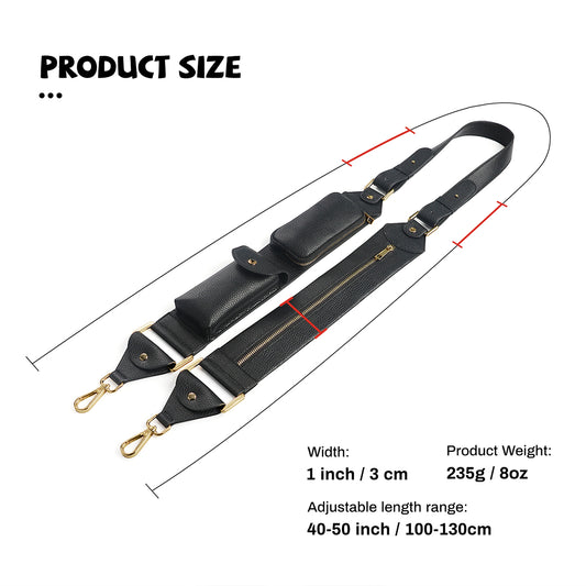Adjustable Vegan Strap with Mini Purse