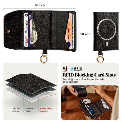 Detachable Flip Wallet Crossbody Phone Case | Black