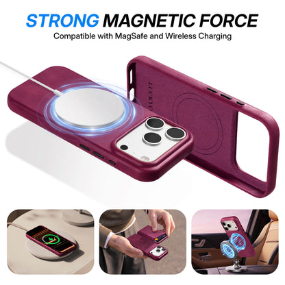 Full-Grain Leather Phone Case | Rose Purple