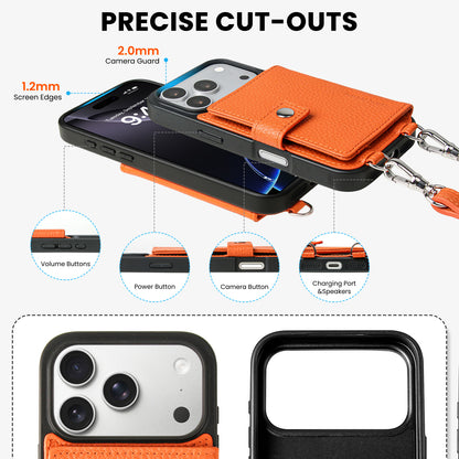 MagSafe Bifold Wallet Crossbody Case | Orange