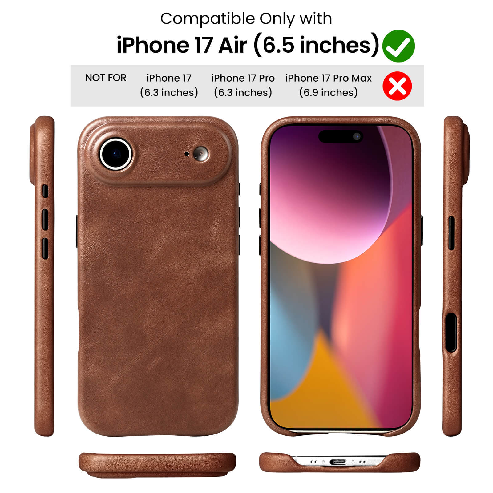 MagSafe Case – Full-Grain Leather Dark Brown | LUCKYCOIN