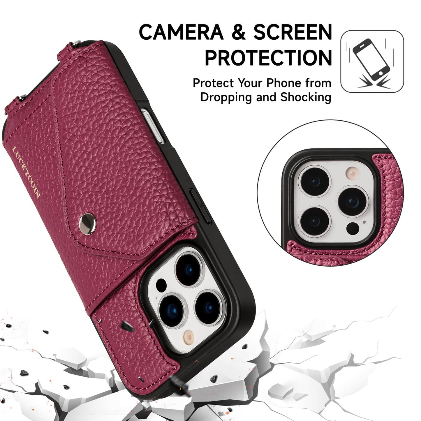 Crossbody Wallet Case | Rose Purple