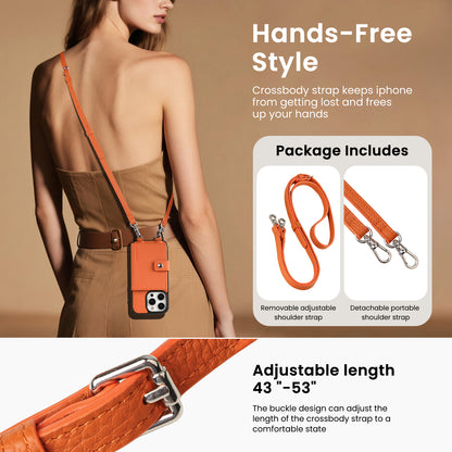 MagSafe Bifold Wallet Crossbody Case | Orange