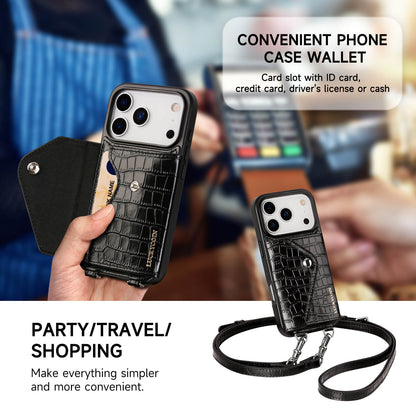 Crossbody Wallet Case | Black Croc