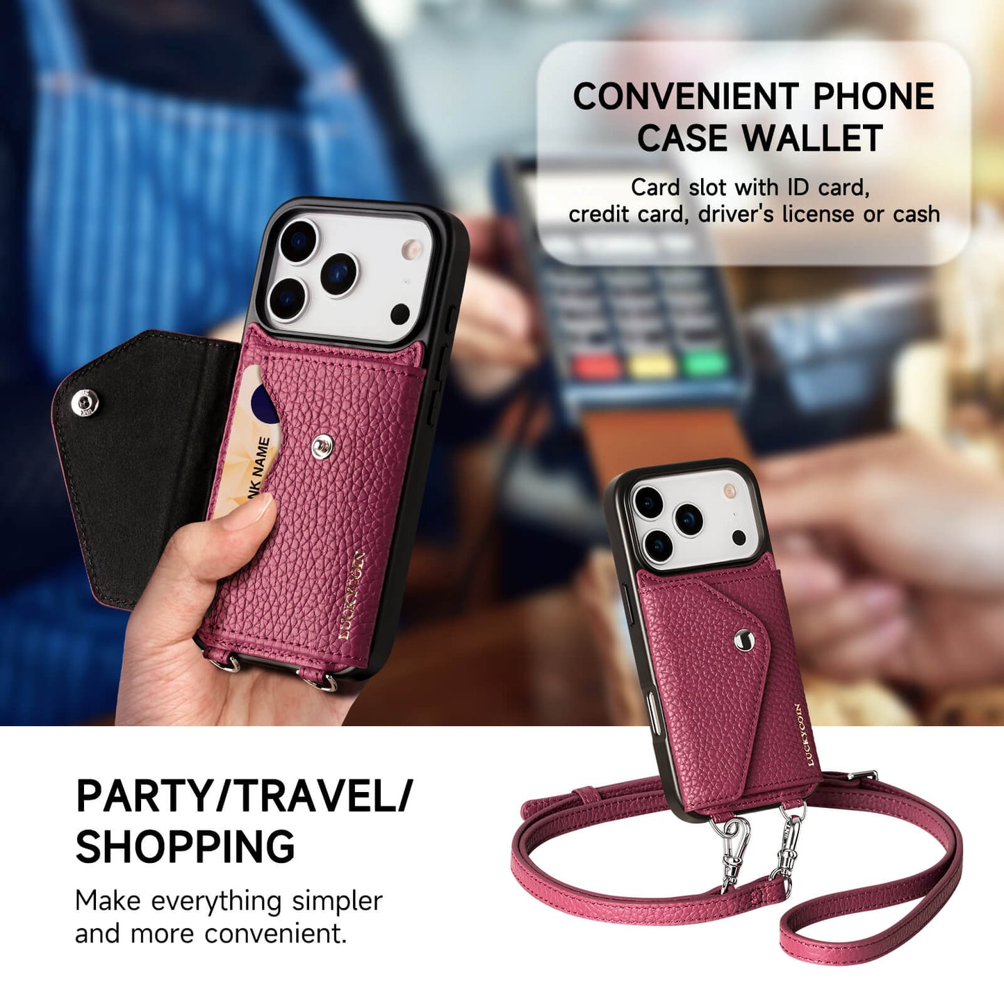 Crossbody Wallet Case | Rose Purple
