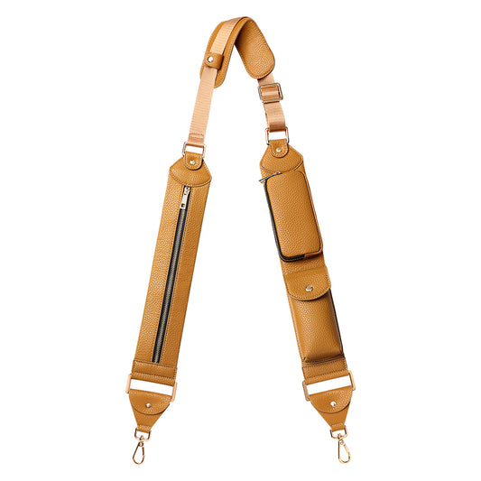 ADJUSTABLE VEGAN LEATHER CROSSBODY STRAP WITH SMALL PURSE