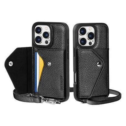 IPHONE CROSSBODY CASE | BLACK PEBBLED