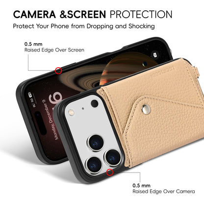 IPHONE CROSSBODY CASE | BEIGE PEBBLED