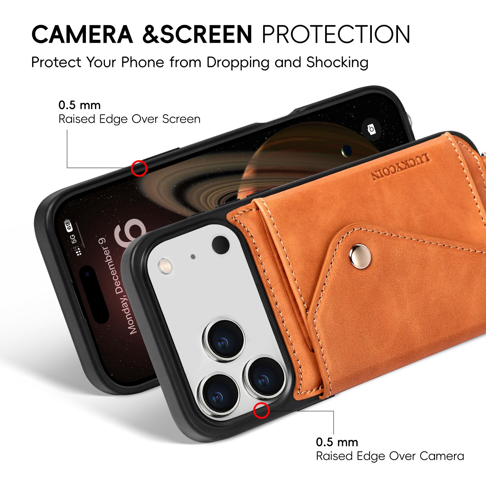 iPhone Crossbody Wallet Case | Vintage Brown Leather | LUCKYCOIN iPhone Crossbody Wallet Case | Vintage Brown Leather | LUCKYCOIN
