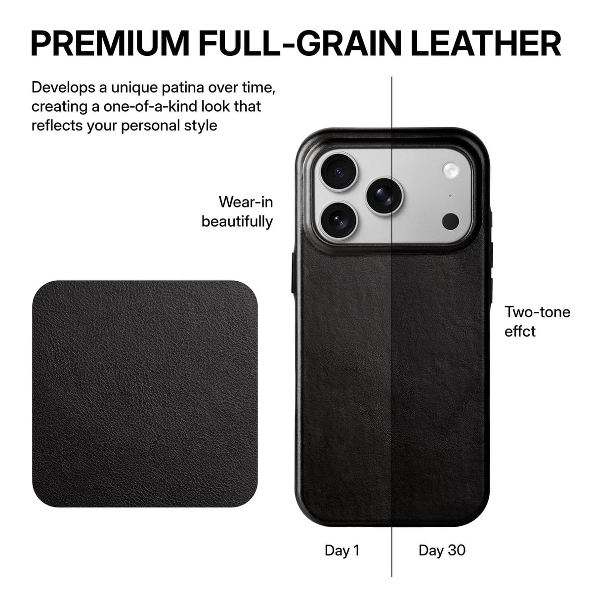 Full-Grain Leather Phone Case | Black