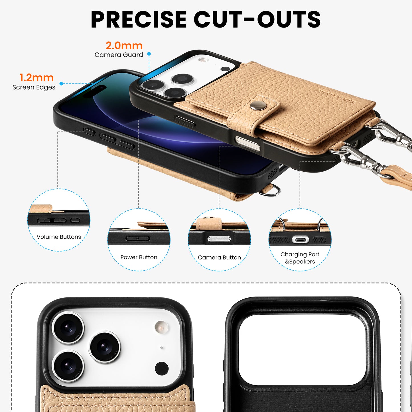 MAGSAFE BIFOLD WALLET CROSSBODY CASE | BEIGE