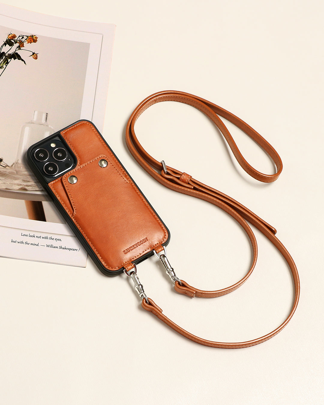 FUNDA DE CUERO PARA TELÉFONO | ESTAMPADO RETRO 