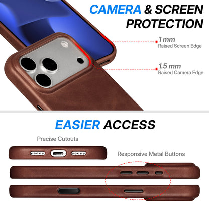 FUNDA MAGSAFE PARA IPHONE | CUERO GRANULADO DE LUJO 