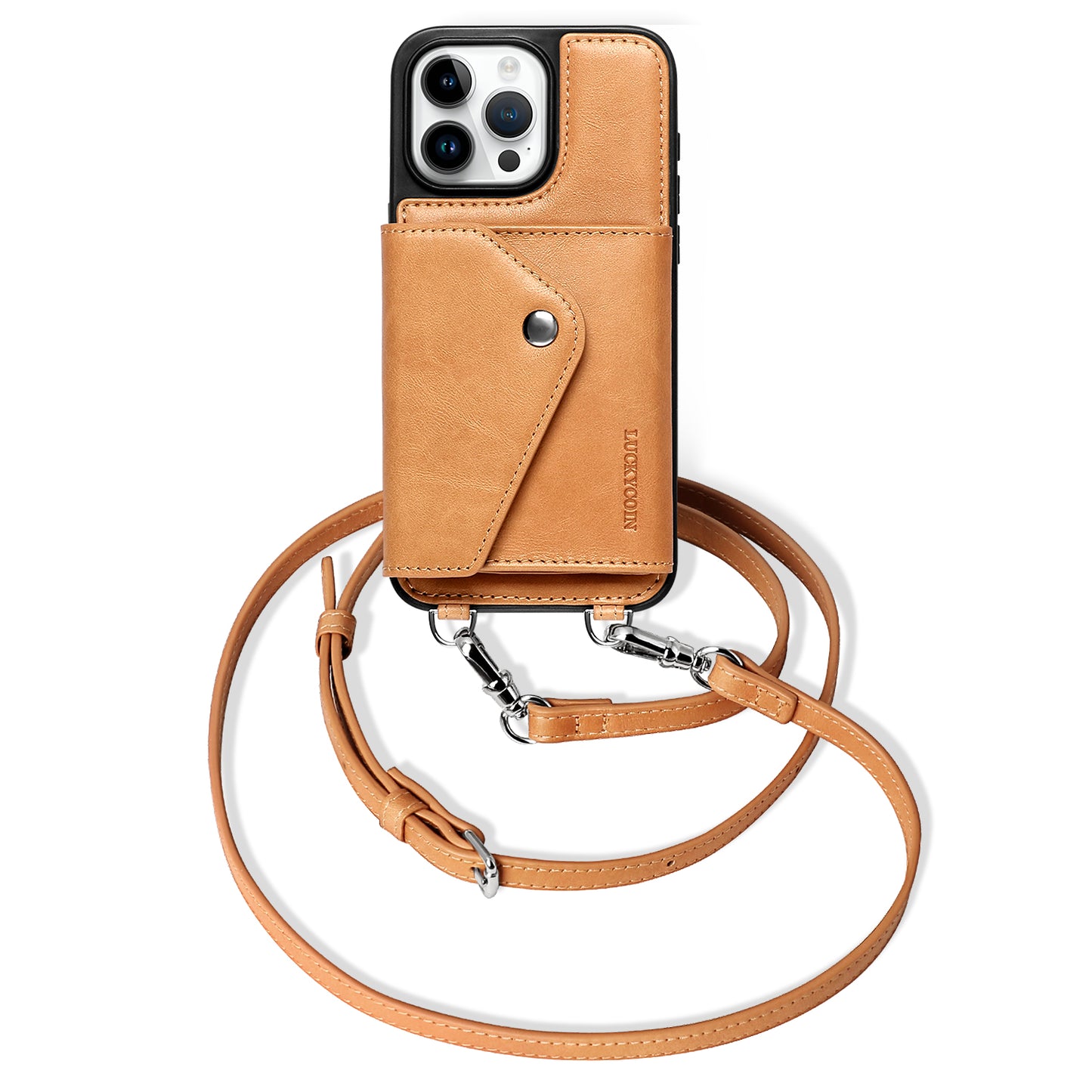 iPhone Crossbody Wallet Case | Almond Tan Vintage iPhone Crossbody Wallet Case | Almond Tan Vintage